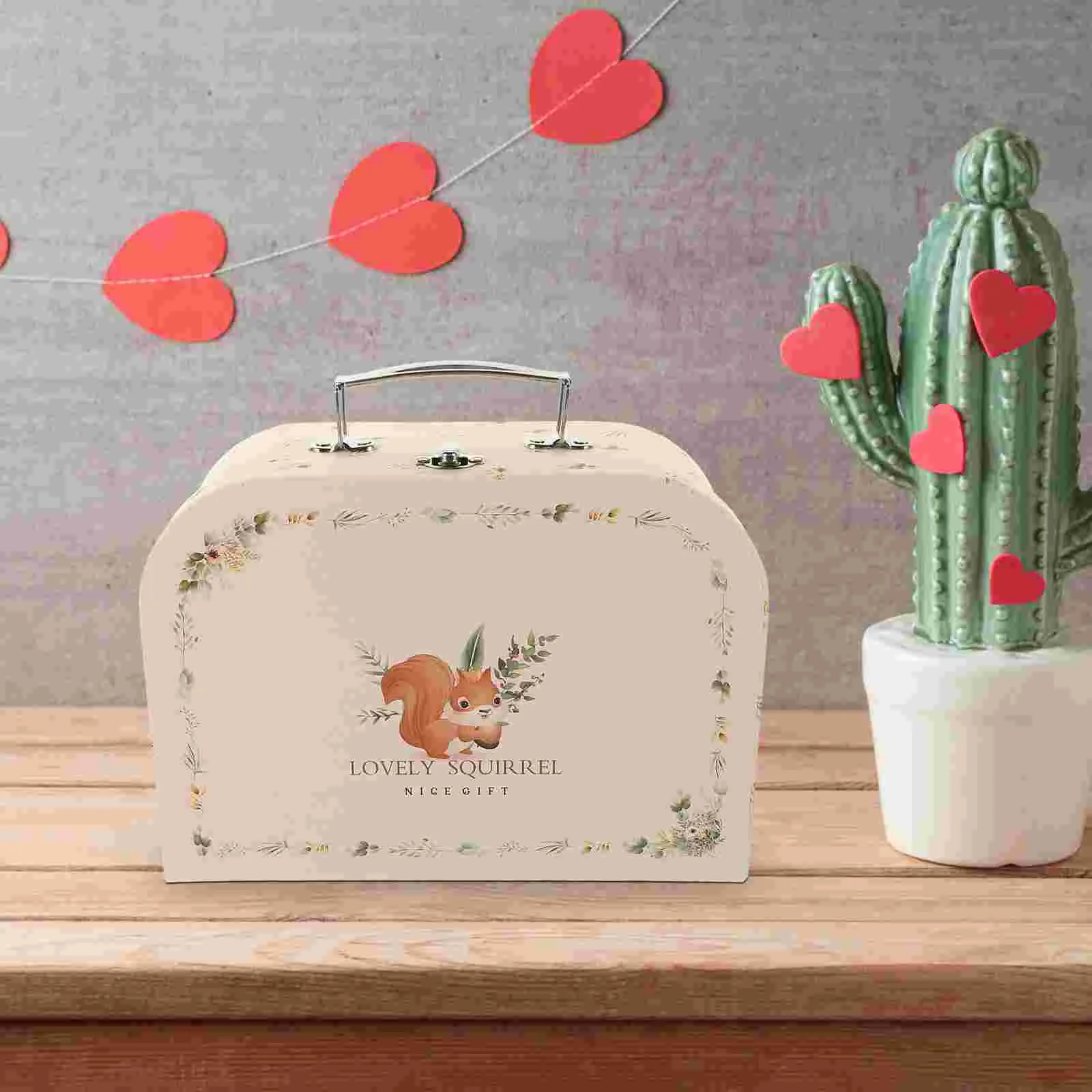 valise en papier portable, boîte de rangement, valises en carton réutilisables, boîte cadeau à bijoux, fournitures de fête de mariage, cadeau décoratif, 1 pièce