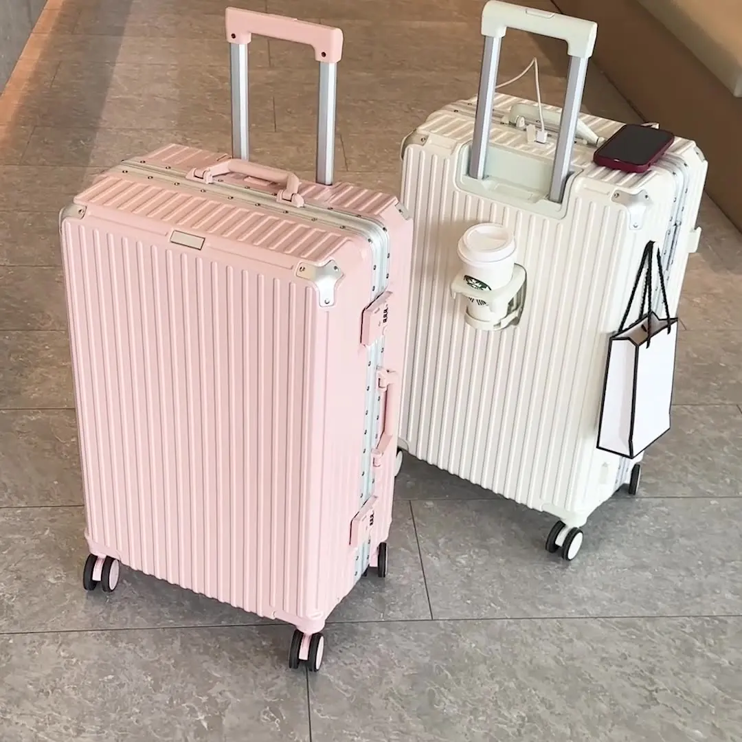 valise à cadre en aluminium de grande capacité de 28 pouces, boîtier de chariot durable avec roues universelles, valise de voyage d'affaires 24