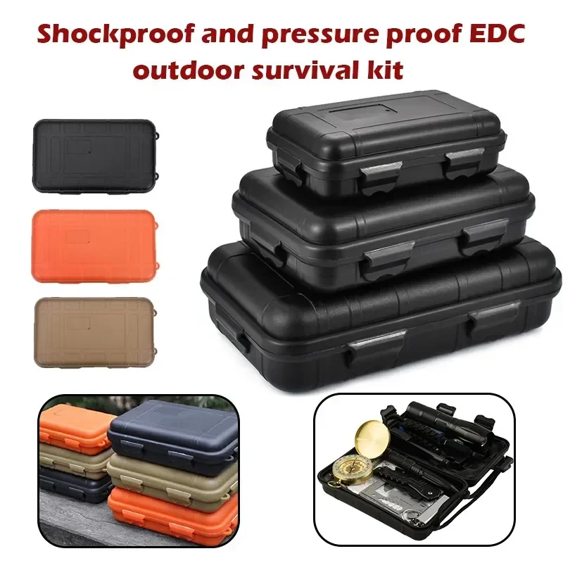 Boîte de survie scellée étanche en plastique, taille S/L/XXL, conteneur de Camping, boîte de rangement de voyage en plein air