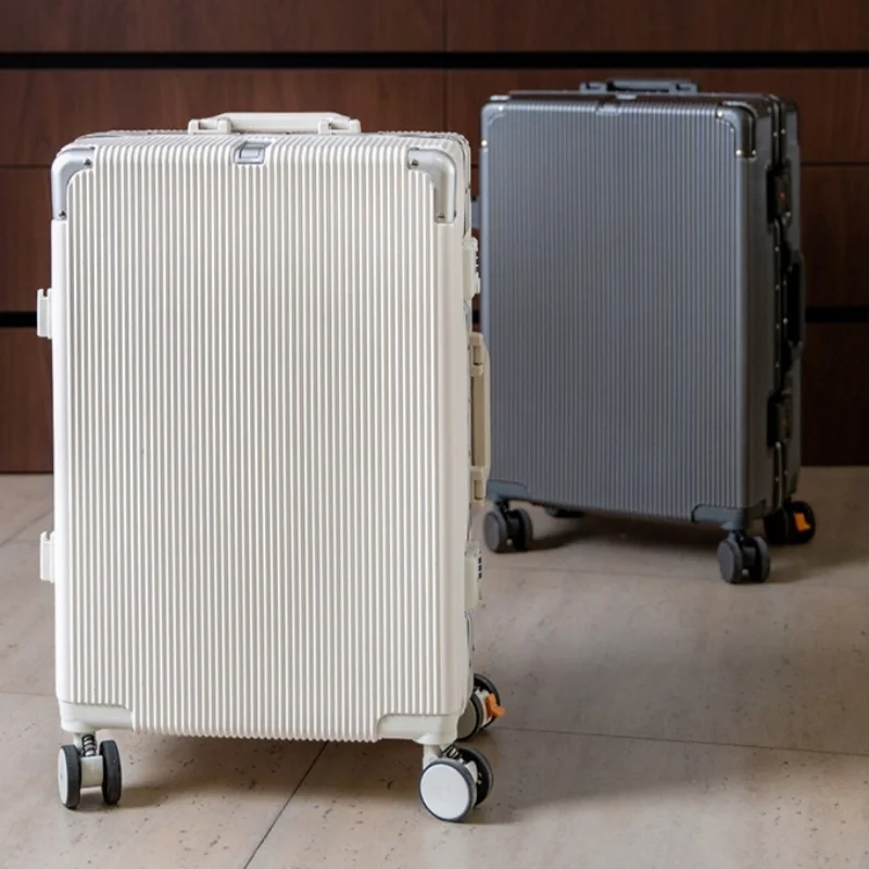 valise à main 16 "/20" pour femmes, boîtier de chariot de voyage avec cadre en aluminium, verrouillage par mot de passe, bagage roulant 22/24/26/28"