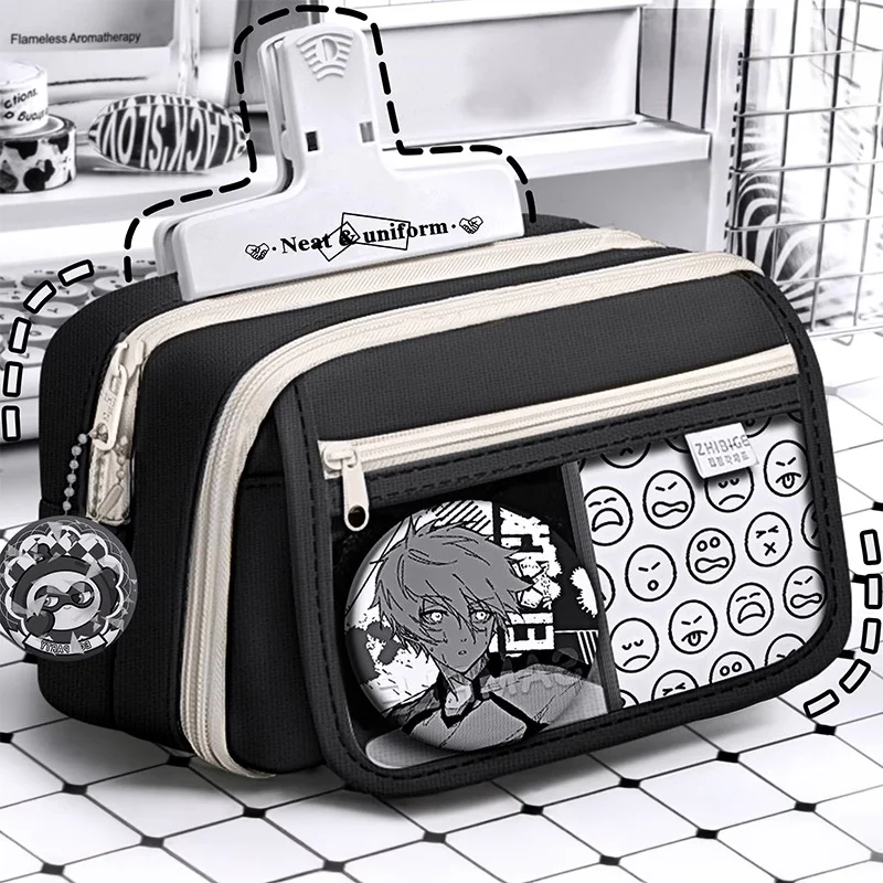 inkpals – trousse à crayons noire de grande capacité, étuis scolaires kawaii pour enfants, pochette pour grand garçon, sac de retour à l'école, boîte de rangement pour stylos