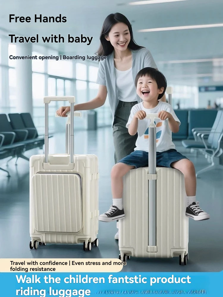 Bagage de maman, supports pour enfants, bagage de marche de 20 pouces pour hommes et femmes, bagage de voyage pour bébé, voyage parent-enfant, bord