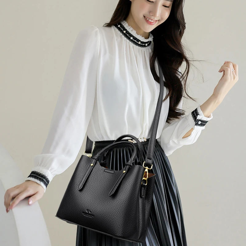 sac à main en cuir classique pour femme, grand fourre tout pour femme, sac à bandoulière pour femme, sac à main de luxe initié, designer, mode, 2024