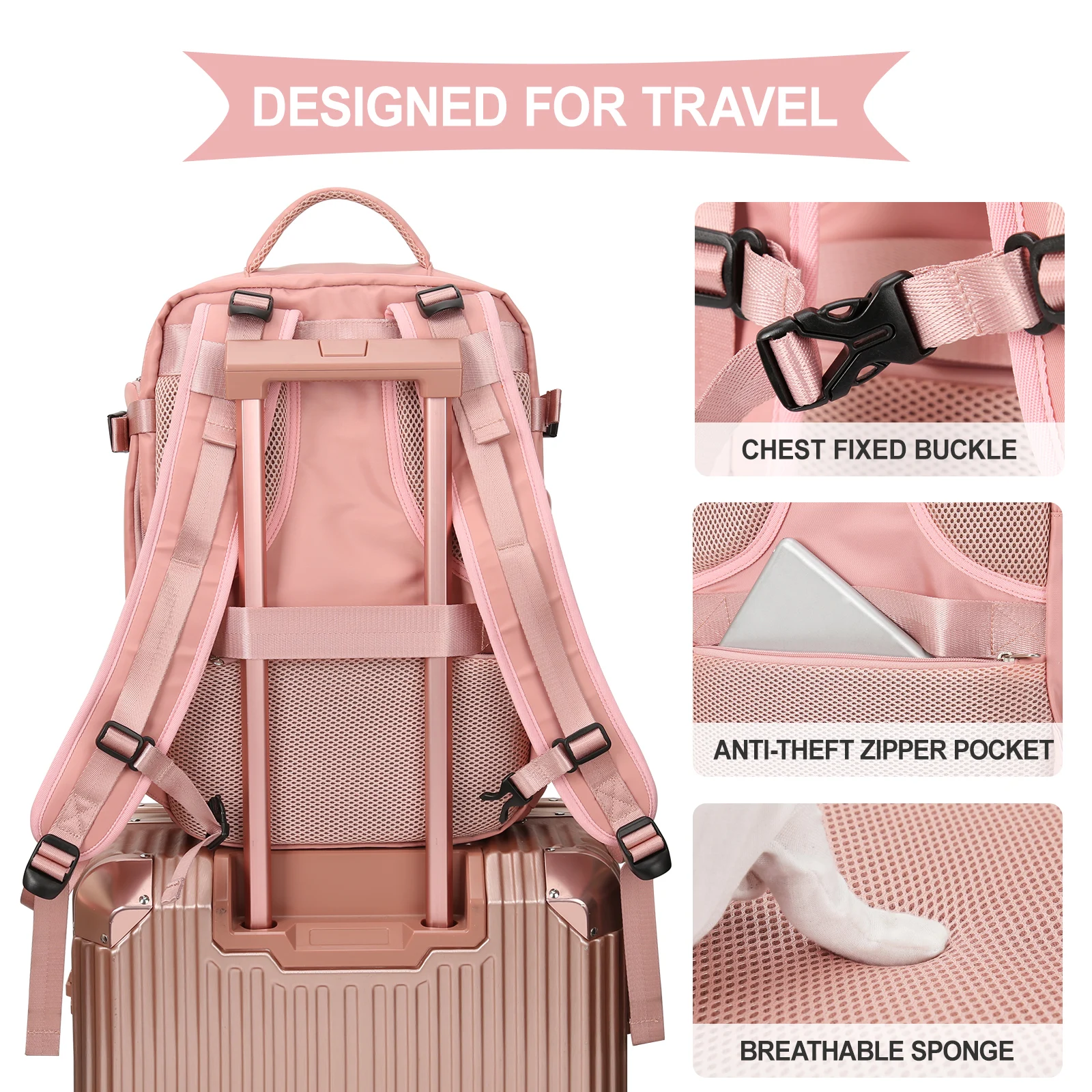 sac à dos de voyage de mode wizzair cabine sac à dos 40x30x20 avion, grande capacité sac décontracté étanche valise sacs à dos d'ordinateur portable