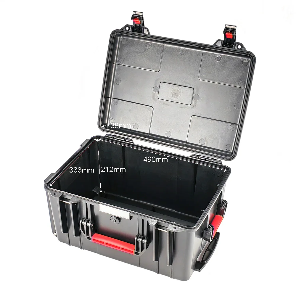 valise de sécurité abs robuste, mallette de chariot en plastique, équipement de protection, mallette à outils en plastique dur