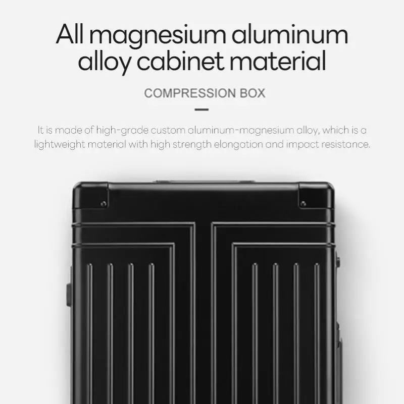 valise de voyage en alliage d'aluminium magnésium, bagage à roulettes, 20/100% pouces, cabine à main, 24/28