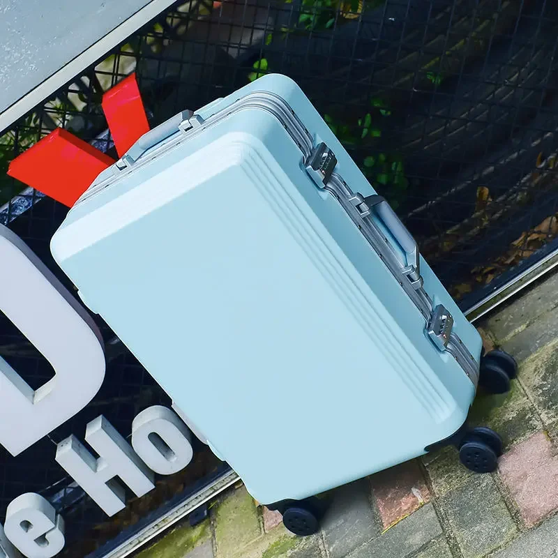ensemble de bagages de voyage à roulettes pour femmes, valise à cadre en aluminium, haute qualité, mode, nouveau, 20 ", 22", 24/26 ", 2 pièces