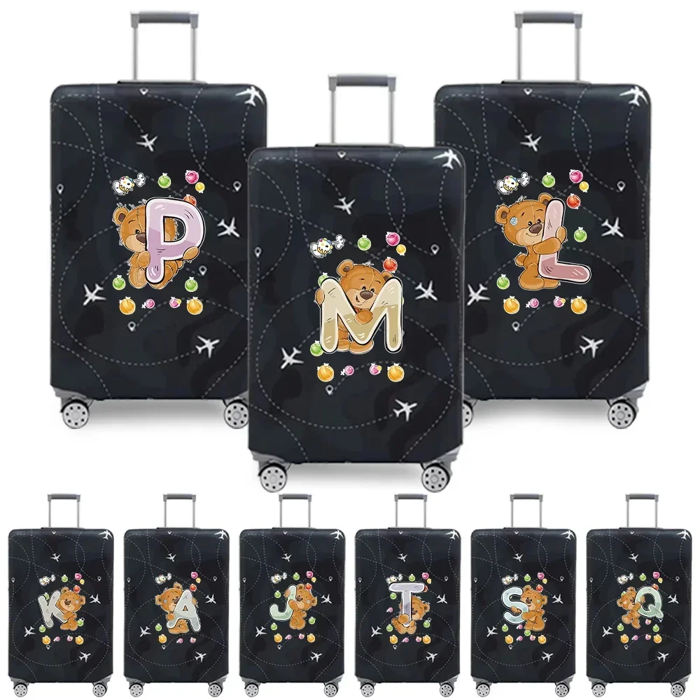 l'ensemble de valises de voyage convient aux housses en tissu extensible de 18 à 32 pouces, accessoires de voyage, housses de protection des bagages, impression d'ours