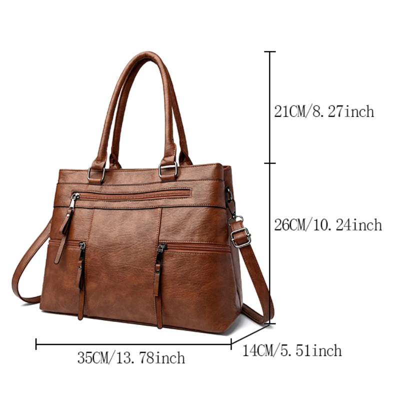 sac à main femme sac à main vintage avec bandoulière amovible fermeture éclair, sac de travail et de voyage durable