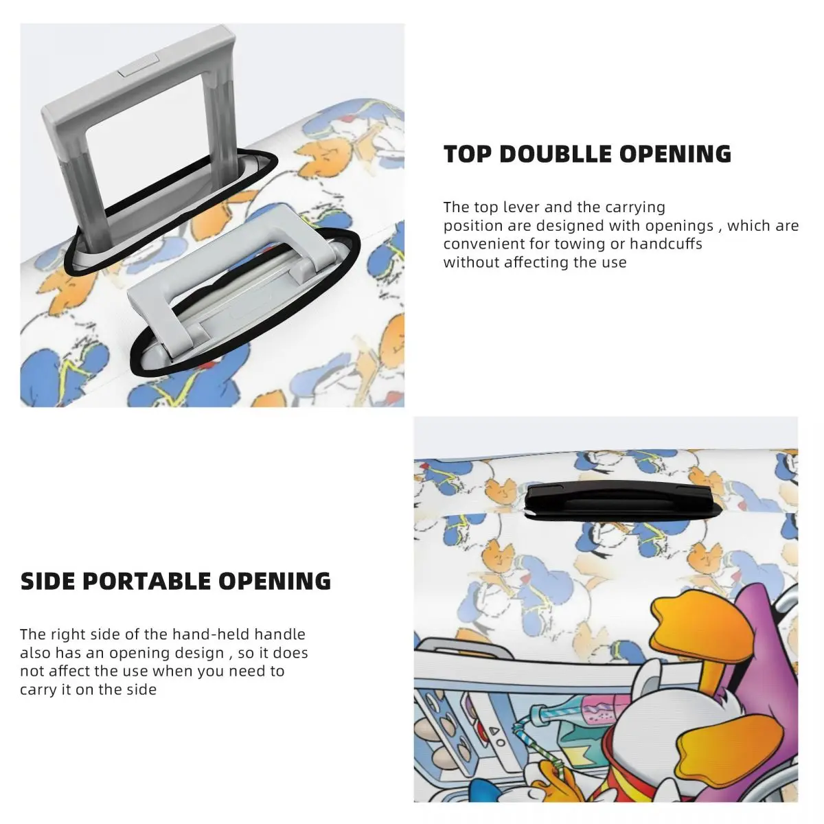 housse de valise donald duck personnalisée, élastique, dessin animé drôle, housses de bagages de voyage pour 18 32 pouces