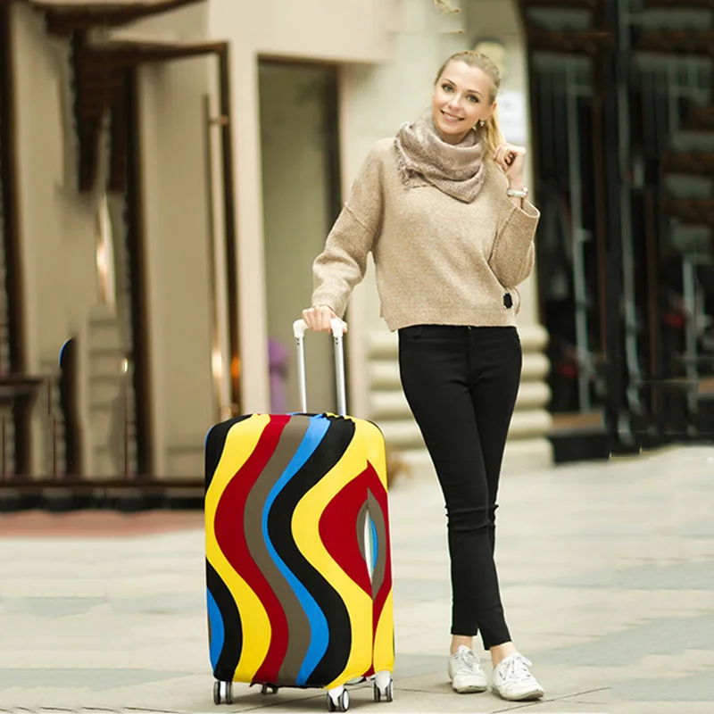housse de valise à la mode, haute élasticité, géométrie, amour, en forme de cœur, housse anti poussière, valise de 18 à 32 pouces, accessoires essentiels