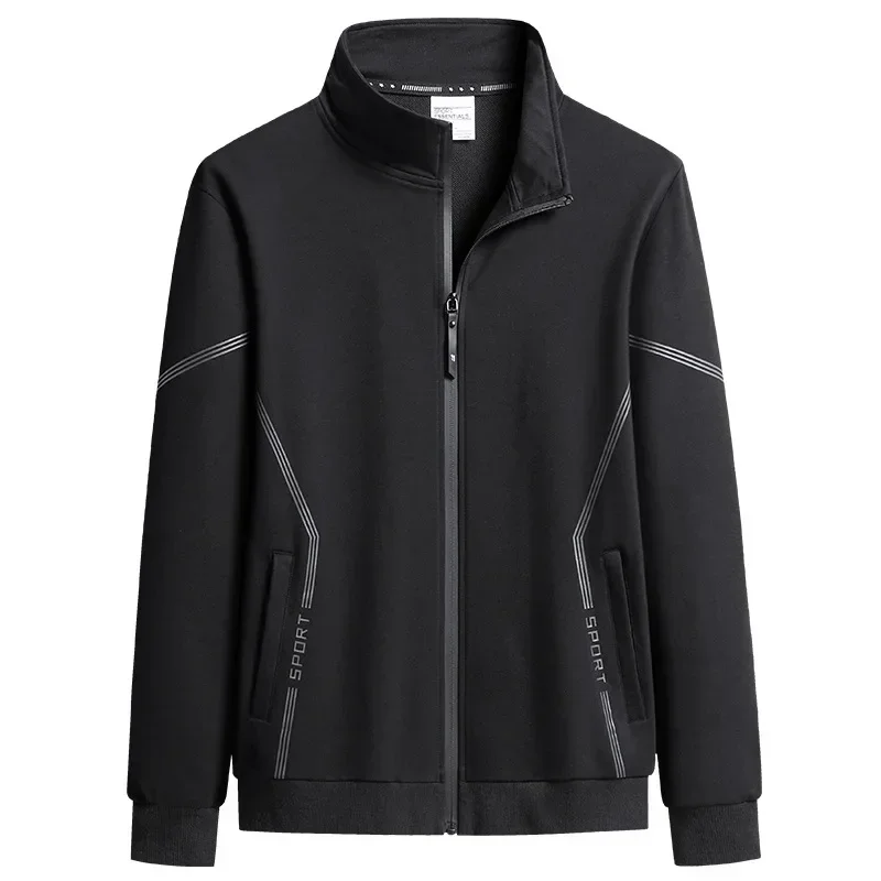 veste de sport grande taille pour hommes, costume décontracté, pour personnes d'âge moyen et âgées, cardigan à revers, printemps et automne, m 8xl