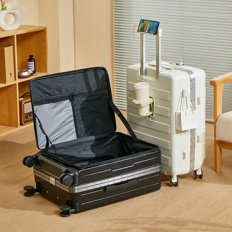 boîte à bagages avec cadre et poignée en aluminium, adaptée aux voyages, bagage à main de 20 à 24 pouces, disponible en différentes couleurs