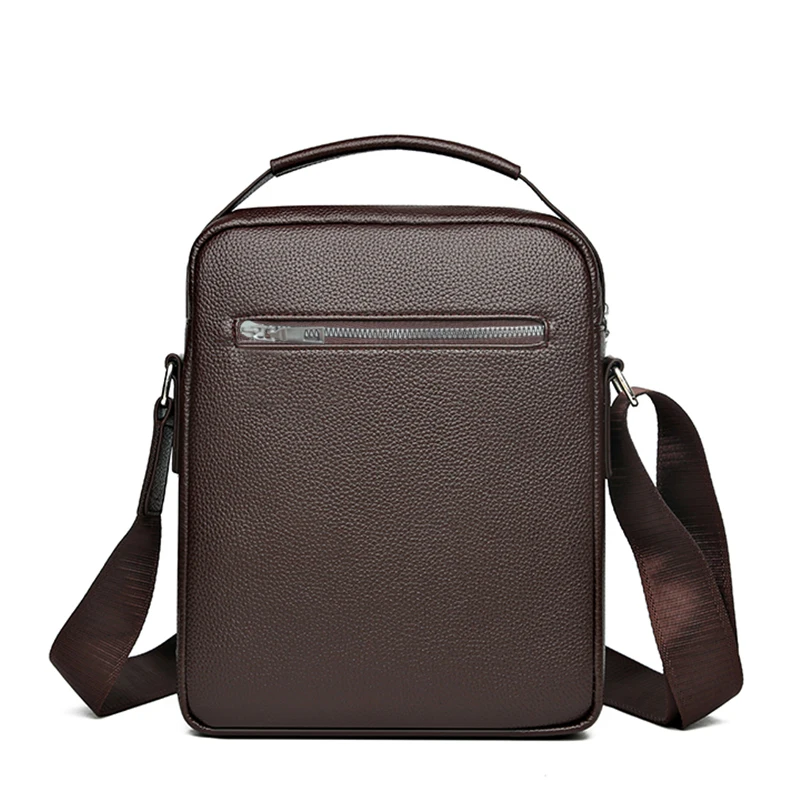 sac à bandoulière texture cuir véritable pour hommes, sac d'affaires, sac à main d'ordinateur de grande capacité, sac de conférence