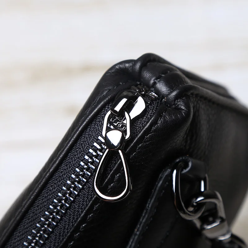 sac à main en cuir véritable pour homme, cuir souple, rétro décontracté, couche supérieure, cuir de vachette, portefeuille long, grande capacité, fermeture éclair, sac pour téléphone