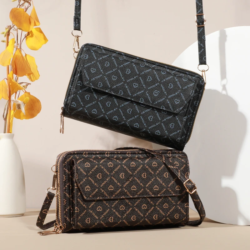 Sac à bandoulière chic pour femme – Porte-monnaie pour téléphone compact avec fentes pour cartes sécurisées – Sac à main élégant pour une commodité en déplacement