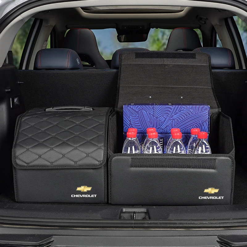 boîte de rangement de coffre de voiture, valise en cuir pliable, bac de rangement pour chevrolet cruze spark captiva banlieue camaro malibu silverado
