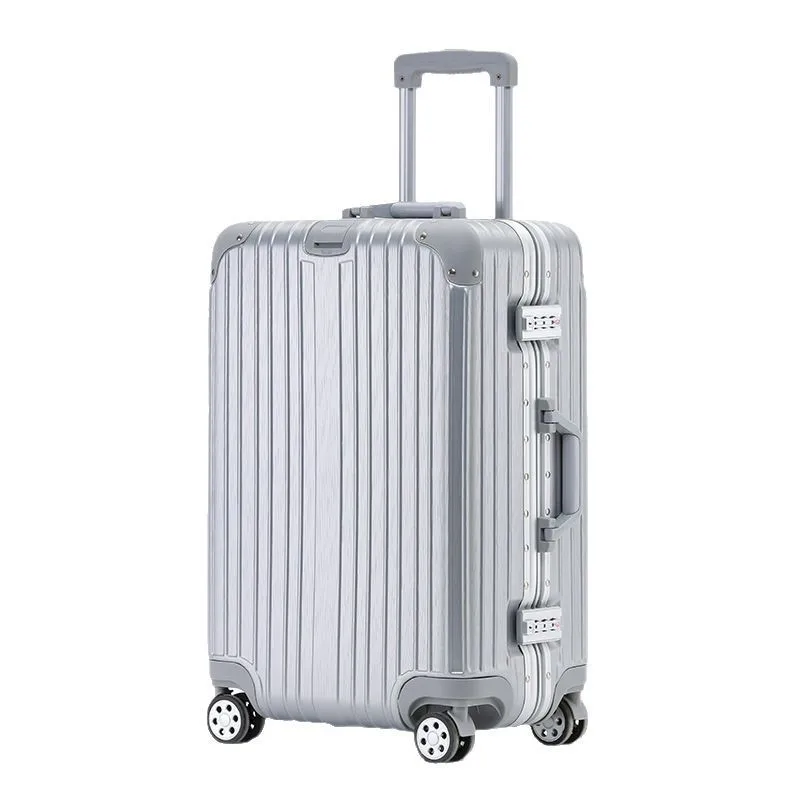 ensemble de bagages en alliage d'aluminium et magnésium, valise de voyage 20" et 28" avec serrure tsa, légère et durable