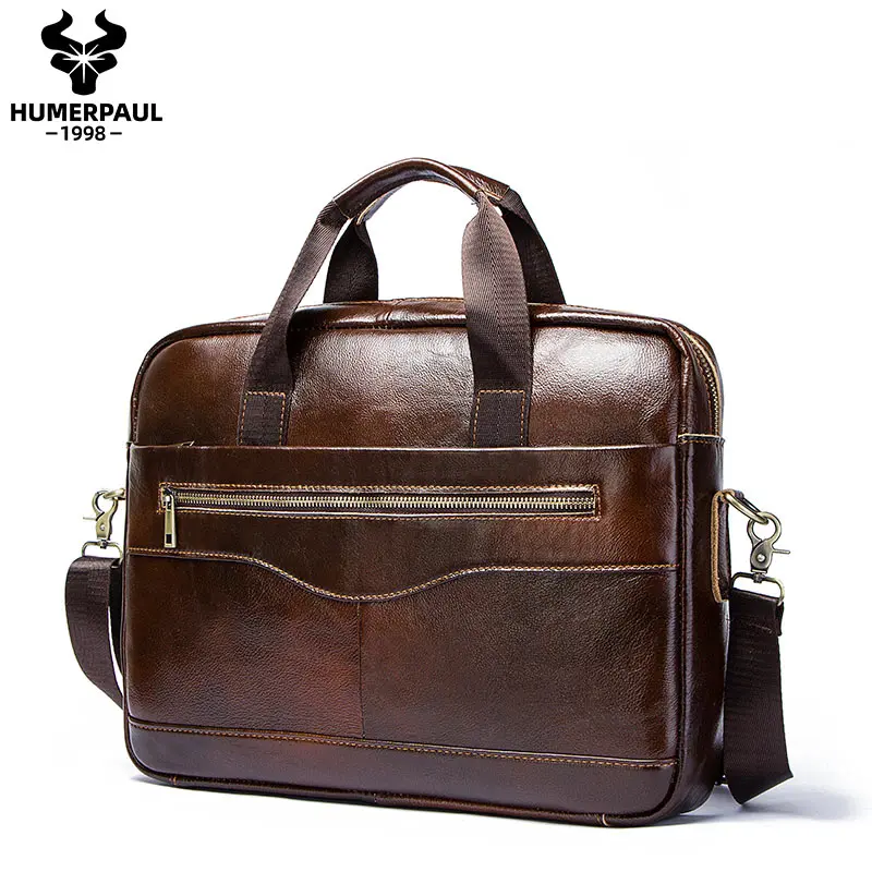 véritable cuir hommes porte-documents portable bureau sac à main pour pochette d'ordinateur de haute qualité affaires messager sacs à bandoulière voyage