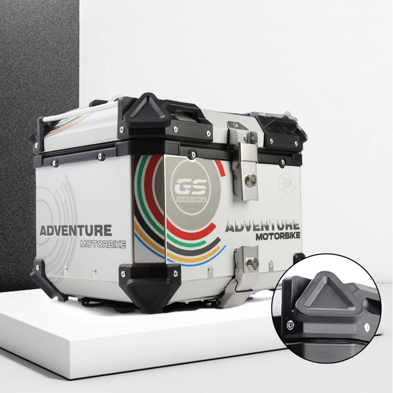 coffre arrière de moto universel en aluminium, coffre arrière de moto, coffre supérieur de moto, valise de moto, 65l, 55l, 45l, 36l