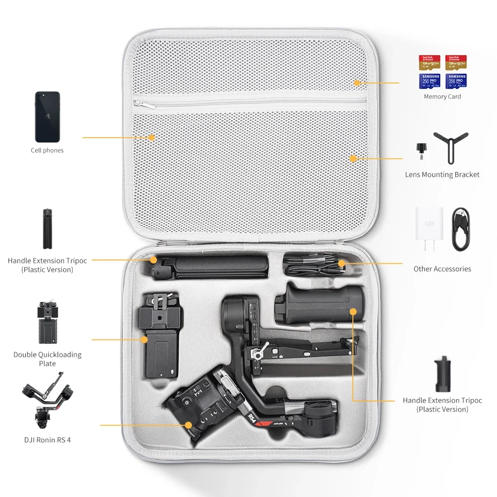 sac à bandoulière pour dji ronin rs 4, mallette de rangement, stabilisateur de cardan, accessoires, sac à main rs4, valise rigide, boîte de transport anti chute