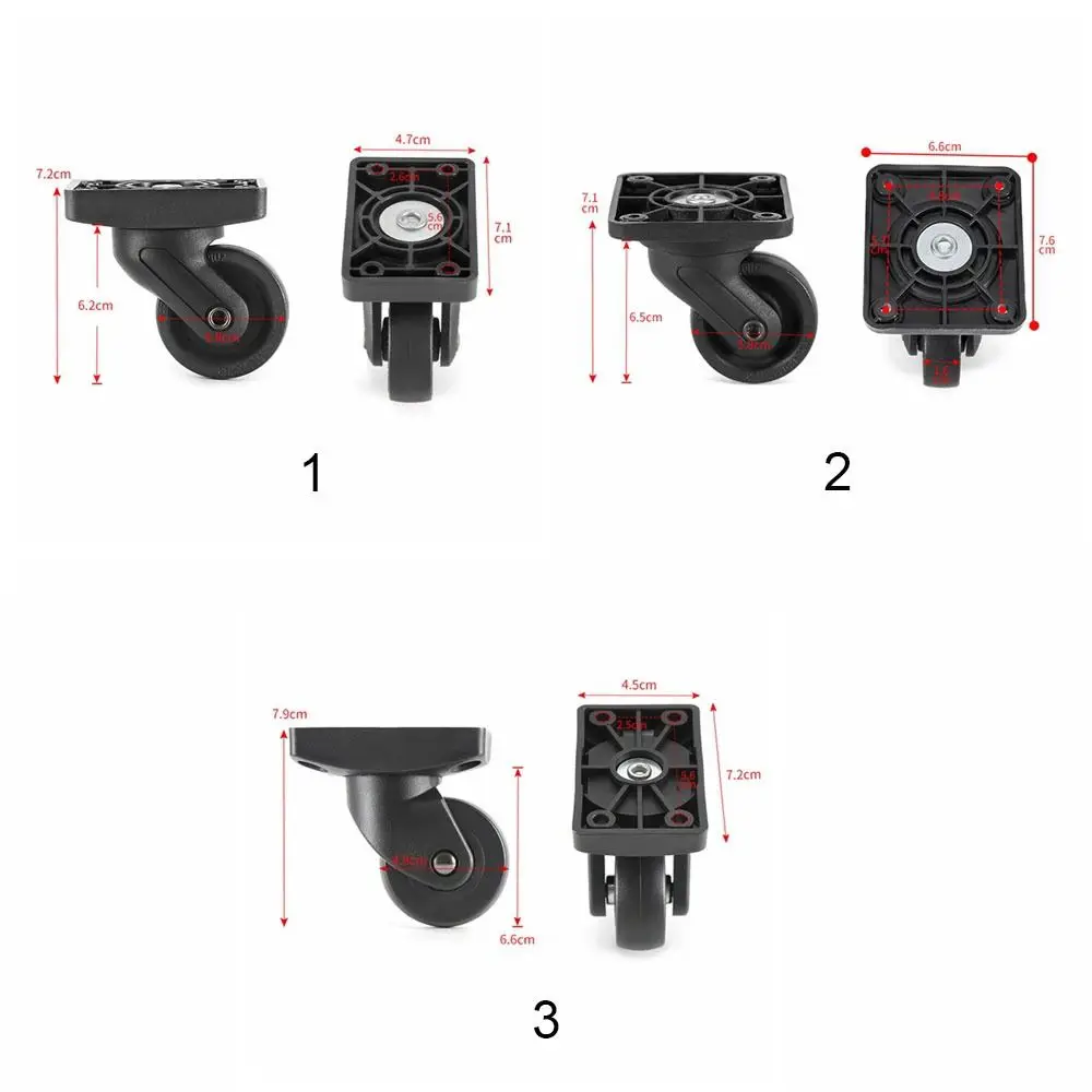 roulette universelle pour bagages noirs, valise de remplacement, réparation de roues universelles, résistante à l'usure