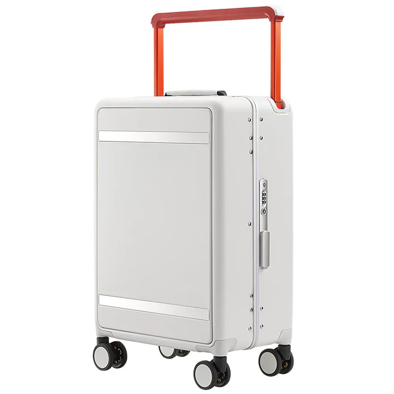 valise de voyage à roulettes, cadre en aluminium de grande capacité, 20 pouces, bagages de cabine