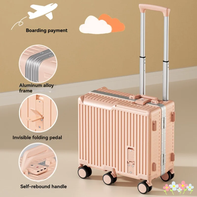 bagage pour enfants, une valise à main avec cadre en aluminium de 20 pouces pour filles, une valise à code de voyage pour garçons pour enfants
