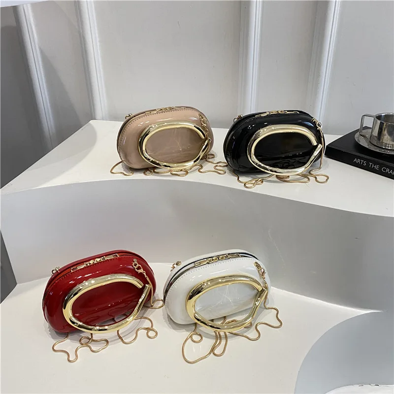 sac à bandoulière chic 2025, cuir pu de luxe avec chaîne métallique, pochette multifonctionnelle pour rencontres ​