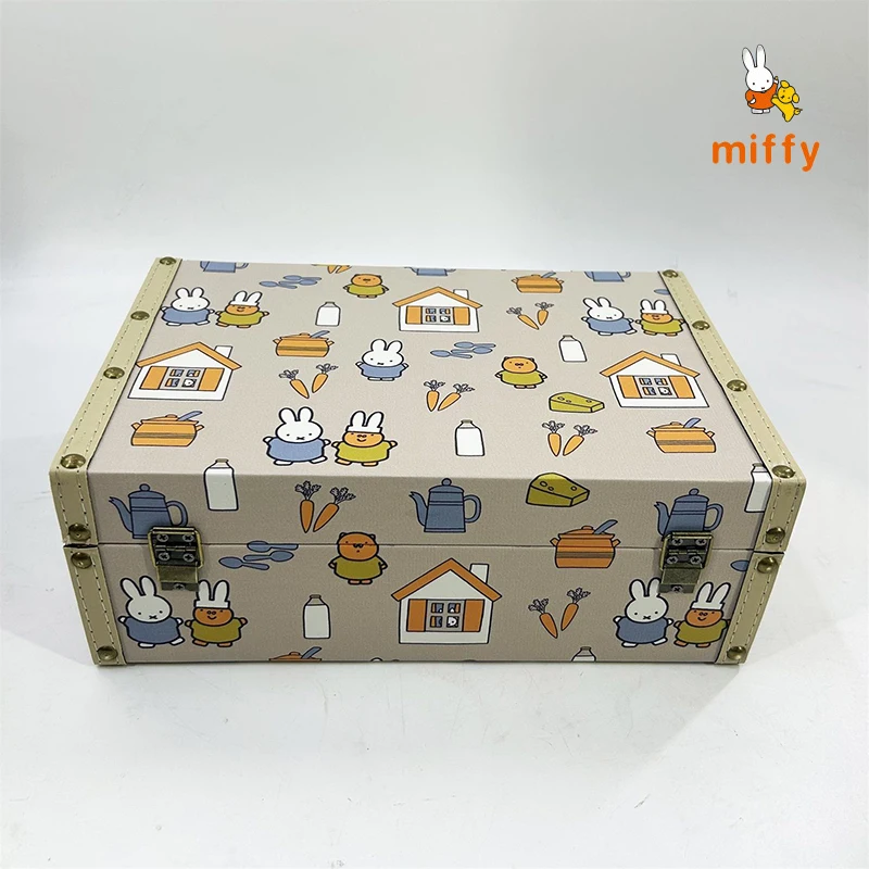 kawaii miffy valise créative rétro portable bagages dopamine haute qualité coffre de voyage mode anime accessoires cadeaux parfaits
