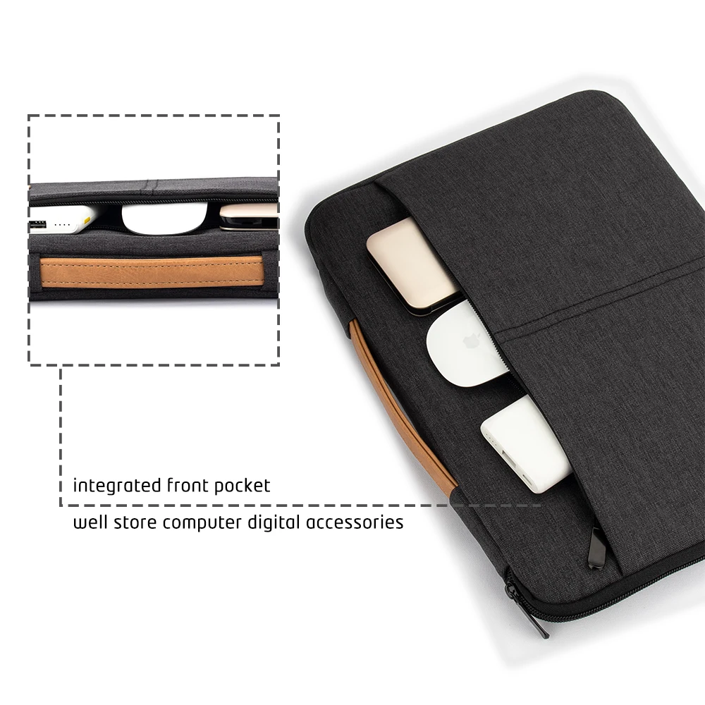 housse pour ordinateur portable 14 15.6 pouces, pochette pour macbook hp dell acer, mallette d'ordinateur antichoc, étui de voyage pour hommes d'affaires