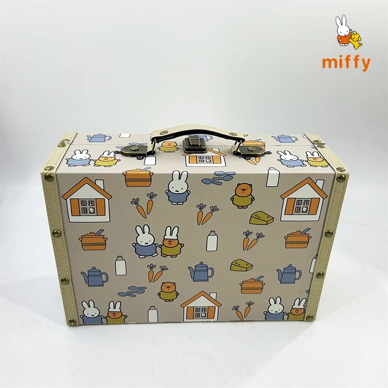 Kawaii Miffy valise créative rétro Portable bagages Dopamine haute qualité coffre de voyage mode Anime accessoires cadeaux parfaits