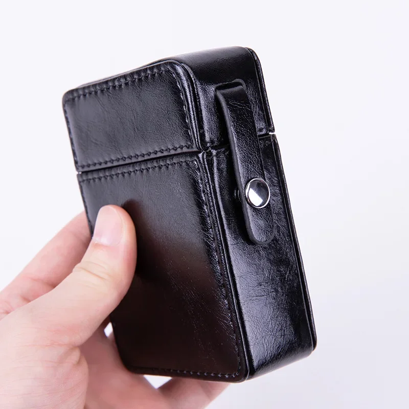 Étui à briquet en cuir pu, boîte à briquet, porte cartes, étui de protection, cadeau
