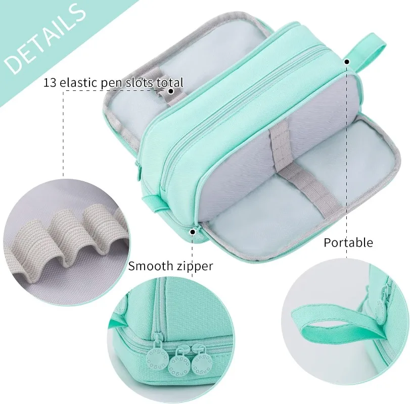 trousse à crayons kawaii de grande capacité, pochette à crayons esthétique, sac d'école, fournitures cadeaux, organisateur de papeterie, trousse à crayons mignonne