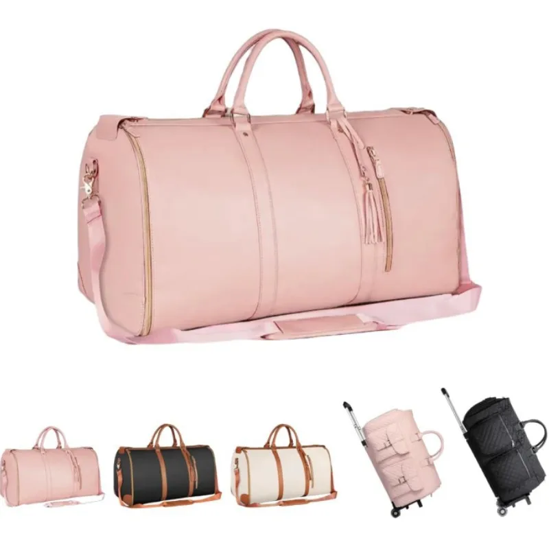 sacs à vêtements avec roulettes, sac polochon de transport pour valise à vêtements de voyage pour costume habillé, sac de vol transversible à roulettes pour week end