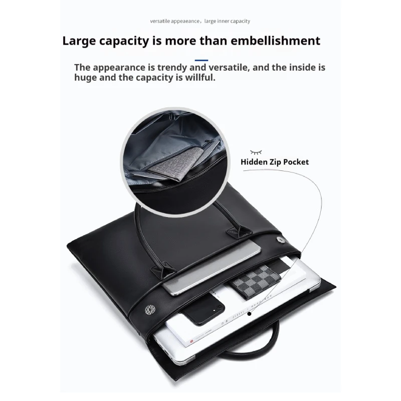 sac pour ordinateur portable de grande capacité – mallette élégante et durable avec plusieurs compartiments pour les essentiels quotidiens et les accessoires pour ordinateur portable