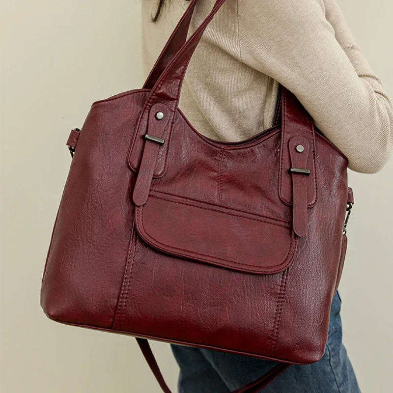 sac à main en cuir de bonne qualité pour femmes, sacs à bandoulière de marque de styliste, fourre-tout de grande capacité, sac à main décontracté pour commte
