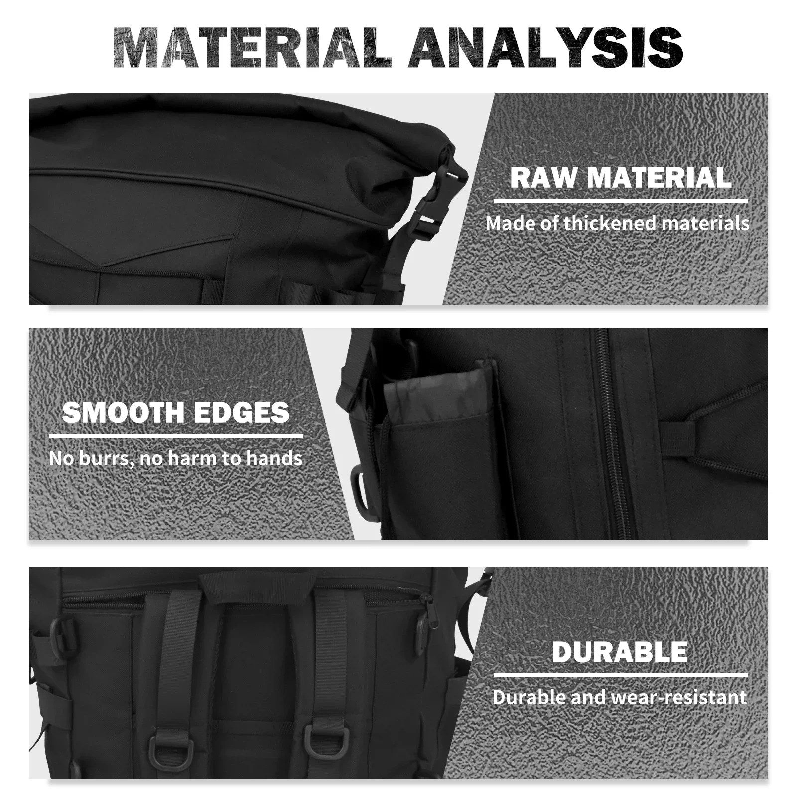 sac à dos universel multifonction Étanche pour moto, bagage de voyage en plein air, barre extensible, dossier avec sangle