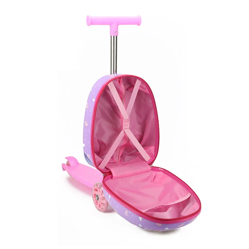 valise trottinette pour enfants avec dessin animé mignon valise sur roues sac chariot paresseux enfants cabine voyage bagage à roulettes sac de skateboard cadeau