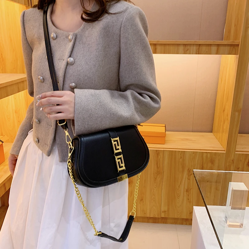 Sac à main élégant de luxe pour femmes, sac à bandoulière en cuir, fourre-tout classique de marque célèbre, mode dames