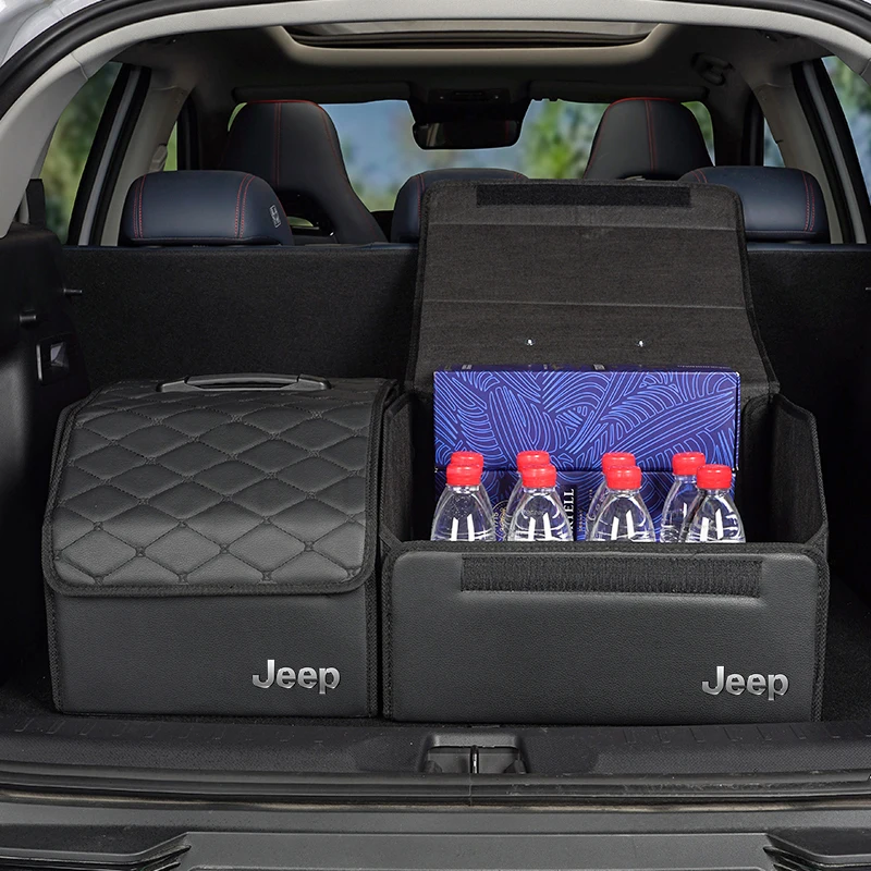 valise en cuir coffre de voiture boîte de rangement pliable bac de rangement pour jeep grand cherokee wrangler jk gladiator boussole renegade