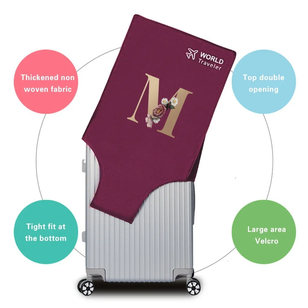 housse de protection pour bagages, étui anti poussière pour bagages, adapté pour chariot à lettres dorées de 20 à 30 pouces, accessoires, fournitures pour bagages