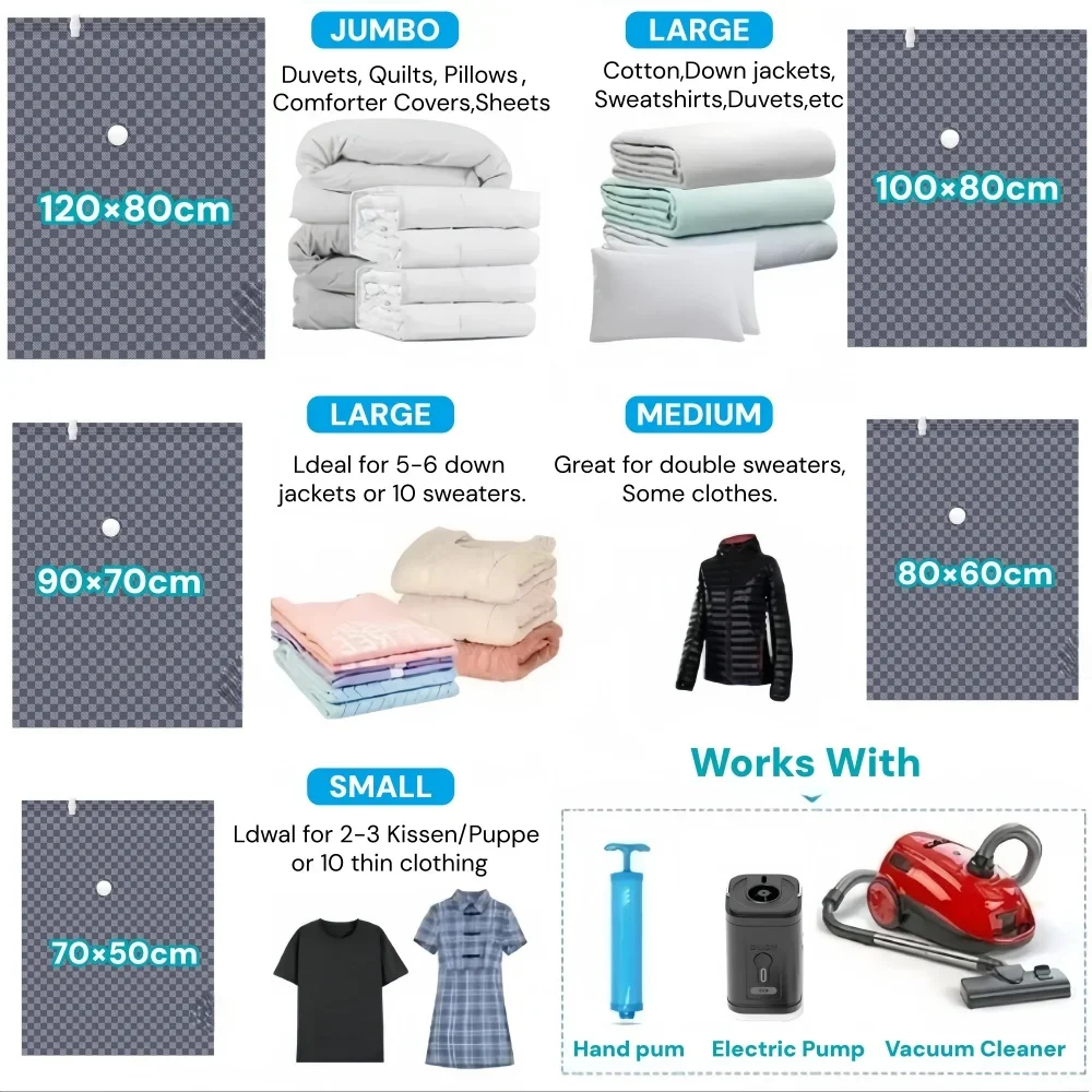 sacs de rangement sous vide, valises essentielles de voyage, organisateur de vêtements, sac d'emballage, accessoires pratiques, cubes d'emballage à compression