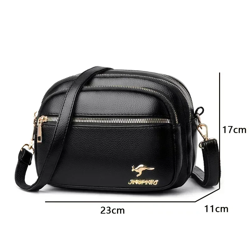 sac à main en cuir souple pour femme, multi poches, résistant à l'usure, haute qualité, sac messager initié, luxe, mode