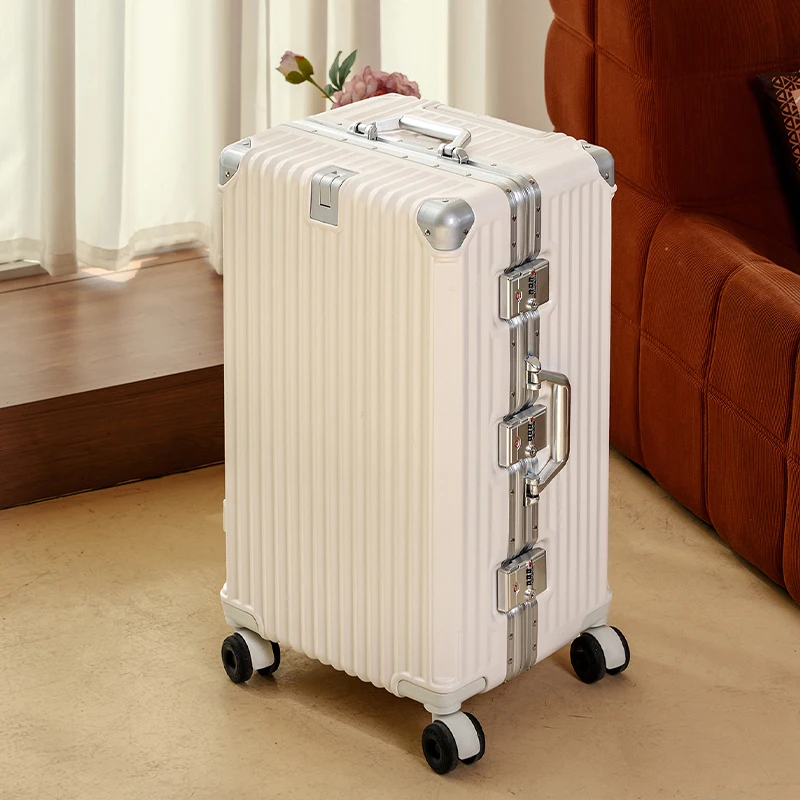 bagage de voyage grande capacité valise trolley à cadre en aluminium renforcé de 28 pouces valise à main de 20 pouces avec roues silencieuses