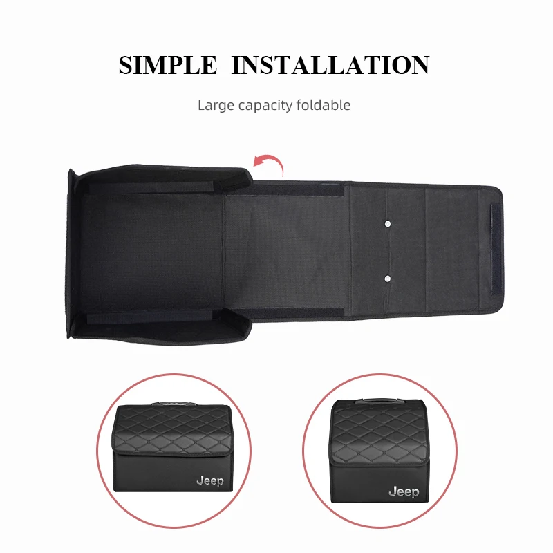 valise en cuir coffre de voiture boîte de rangement pliable bac de rangement pour jeep grand cherokee wrangler jk gladiator boussole renegade