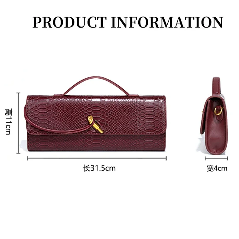 sac à poignée supérieure design de luxe pour femmes, sac à main de soirée long, sacs à bandoulière motif crocodile, tenues à la mode
