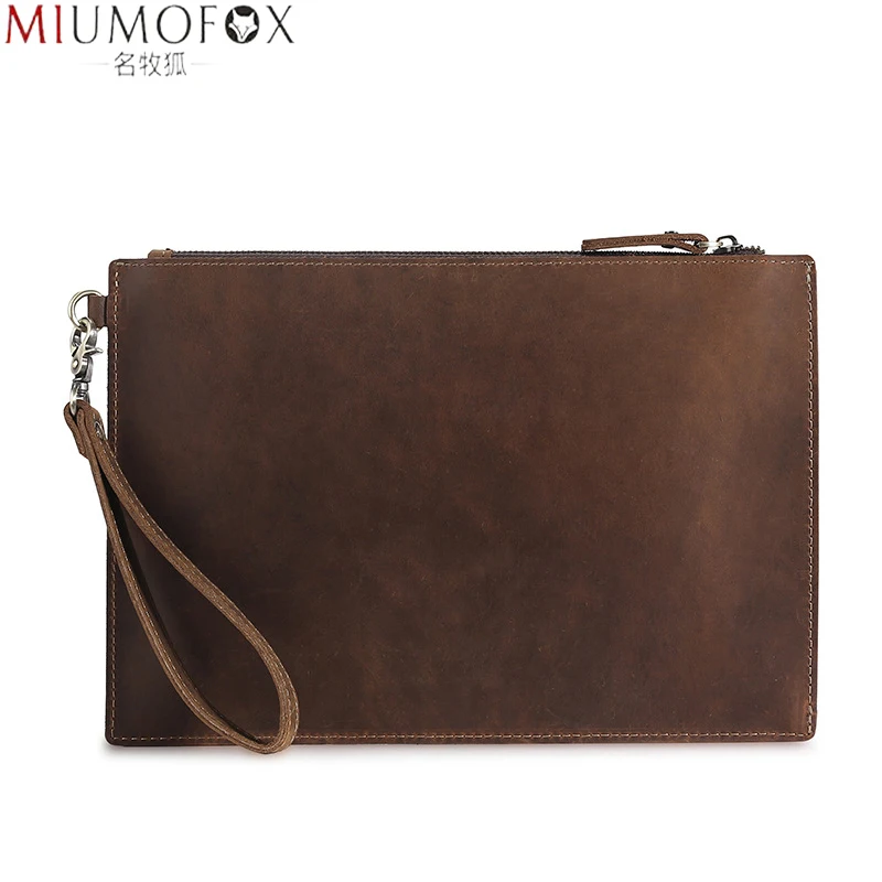 Sac à main en cuir véritable pour hommes, pocommuniste de jour, porte-cartes à bracelet de luxe, pochette à fermeture éclair, portefeuilles de créateurs, sac à main Bolso, nouveau