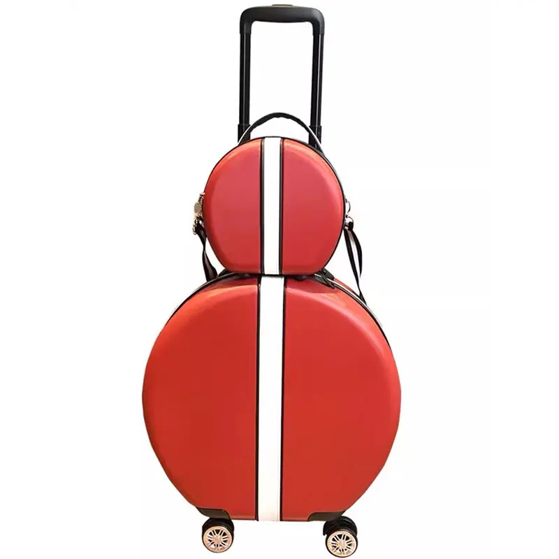 Valise à bandoulière pour femmes, ensemble rond de 18 pouces, coffre d'embarquement, bagages silencieux, roue universelle légère, étui de voyage, 2025