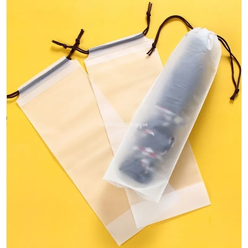 sac de rangement de parapluie pliable, sac étanche, sac de transport humide, housse de parapluie réutilisable pour voyage, poche translucide à cordon de serrage
